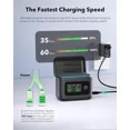 thumbnail image 5 of Insta 360 X5 Battery Charger for Insta360 X5 Accessories, 27W Dual Fast Charging Case w/LCD Display, Intelligent Two Way Charger Hub for Insta360 X5 Batteries, Shows Battery SOC, Charger Only, 5 of 7