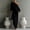Black plus size off shoulder maxi dress a1, variant on Women Plus Size Off Shoulder 3/4 Sleeve High Low Flowy Maxi Dress Boho Casual Long Party Dresses for Summer Beach, White 2XL