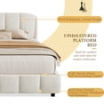 thumbnail image 4 of Christopher Knight Home 87.75" King Size Bed Frame with Curved-Shaped Headboard, Beige Boucle Upholstery, 4 of 10