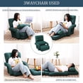 thumbnail image 3 of FLOGUOR 14-Position Adjustable Floor Chair, Chaise Lounge Indoor, Folding Lazy Sofa with Armrests and a Pillow Padded Adults Gaming Chairs for Living Room, Bedroom Factory Price (Green) 8803GN, 3 of 6