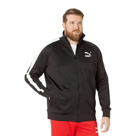 PUMA Men's Size Iconic T7 Track Jacket, Black White, Large Tall