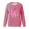 thumbnail image 5 of VKOYWKM Womens Breast Cancer Tops Breast Cancer Awareness T-Shirt Long Sleeve Pink Ribbon Graphic Tee Tops Fall Crew Neck Loose Fit Breast Cancer Pullover Sweashirt, 5 of 5