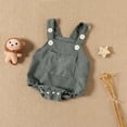 thumbnail image 4 of Tao Tao Newborn Baby Boy Girl Fall Clothes Sleeveless Corduroy Romper Overalls Jumpsuits with Pocket Infant Photoshoot Outfits Green 0 Months, 4 of 8