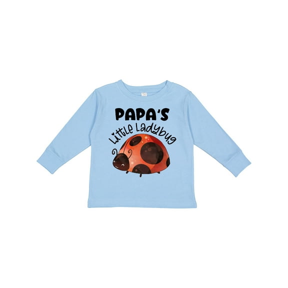 Inktastic Papa's Little Ladybug Boys or Girls Long Sleeve Toddler T-Shirt