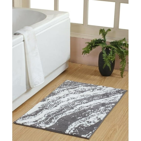 Chesapeake Marble Micro Knitted Bath Rug - 24"X40" - Grey