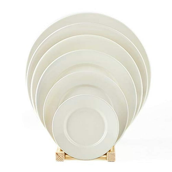 Restaurant Value, Durable heavy-duty,Stoneware Wide Rim with Rolled-edge, America White Plate 11 1/4", Case of 12