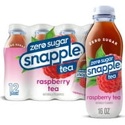 Snapple Zero Sugar Raspberry, Bottled Tea Drink, 16 fl oz, 12 Bottles