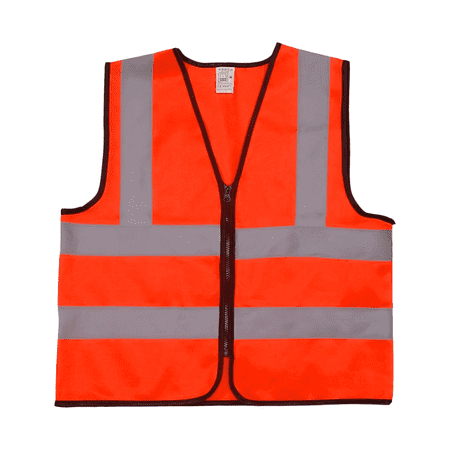 

AWLYLNLL High Visibility Safety Vest for Men Women Construction Vest with Reflective Strips and Zipper Front Neon Orange Medium