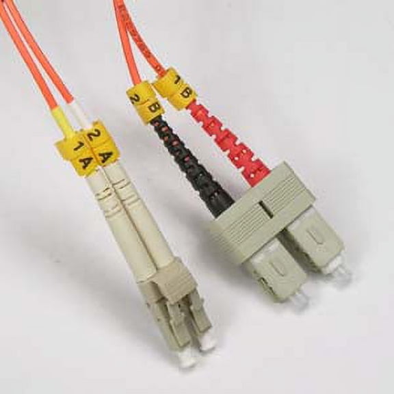ACCL 1m LC/UPC-SC/UPC OM2 Multimode Duplex OFNR Fiber Optic Patch Cable, 1 Pack