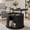 Black, variant on Seetech 23.6" Drum Lift Top Coffee Table with Hidden Storage, Wooden Round Center Table with Sliding Door, Walnut