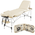 thumbnail image 4 of Yaheetech Professional 3 Fold Massage Table with Backrest/Headrest/Armrest/Hand Pallet, Cream, 4 of 9