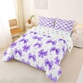 thumbnail image 2 of Erosebridal Kids Kawaii Gradient Bowknot Full Size Comforter Sets 3 Pieces,Purple Watercolor Clover Flowers Bedding Sets for Teens Girls,Ultra Soft Home Decor, 2 of 6