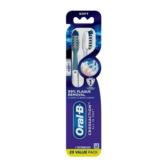 Oral-B CrossAction All In One Soft Toothbrushes - 2 ct
