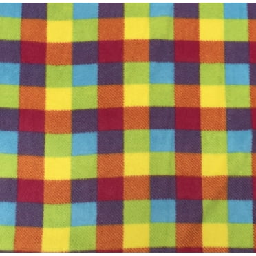 Assorted Anti-Pill Fleece Fabric by the Yard (Fleece-BrightPlaid)