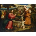 thumbnail image 3 of Bonifacio Veronese 24x20 Black Modern Framed Museum Art Print Titled - Christ and the Samaritan Woman at the Fountain of Jacob at Sichar, 3 of 5
