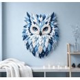 thumbnail image 4 of Rustic Multi Layer Fabric Owl DIY Wall Decor Kit Hand‑Stitching Patchwork Craft Set to Make Textured Owl Wall Ornament for Household Interior Wall Decoration (Blue), 4 of 5