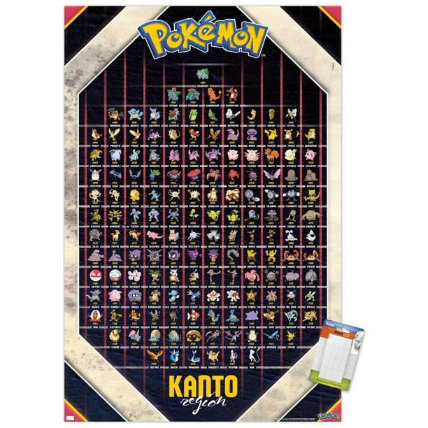 matchmaker chef Dragende cirkel Pokémon - Kanto Region Wall Poster, 22.375" x 34" - Walmart.com