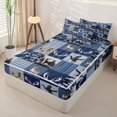 thumbnail image 2 of Homewish Rustic Farmhouse Mallard Zipper Full Size Comforter Sets with Fitted Sheet and 2 Pillowcases,Blue Camouflage Classic Plaid Jungle Wildlife Deer Zipper Bedding Set,Reversible,4 Pieces, 2 of 7