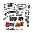 thumbnail image 2 of Juego de tren eléctrico, juego de trenes clásicos, juego de vías de tren con transmisión eléctrica con vagones, luz y sonido para regalos navideños y, 2 of 7