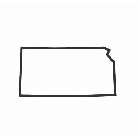 State Map Outline Kansas Vinyl Decal Sticker UV & Waterproof Bumper Window Laptop Automotive Water Bottle Gift accessories – BLACK 5"