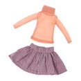 thumbnail image 1 of Conjunto De Conjunto De Muñeca Suéter De Cuello Cuadros Pettiskirt Para 1/3 BJD Doll Naranja claro, 1 of 9