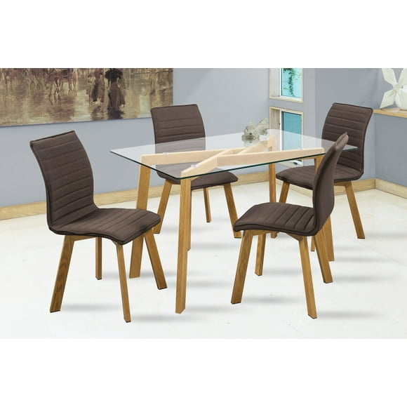 Comedor Mobilkraft Neri Café Rectangular con 4 sillas Tubular y cristal