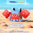 thumbnail image 4 of MoKo Toddler Swim Vest with Whistle for 20-50lbs, Arm Floaties Water Wings for Kid 2-8 years old,Blue Crab, 4 of 6