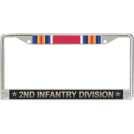 2nd Infantry Division WW2 Veteran Service Ribbon License Plate Frame
