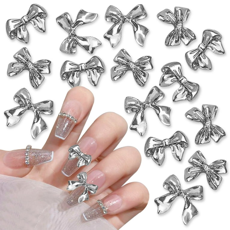  Tezocr Nail Charms Decoration Silver Nail Charms with
