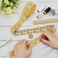 thumbnail image 3 of 1 Bag 10 Yards Yellow Vintage Jacquard Ribbon 1-3/8 inch Wide Ethnic Style Embroidery Polyester Ribbons Floral Pattern Embroidery Fabric Trim Retro Tyrolean Ribbon for Clothing Crafts Decor Yellow, 3 of 9