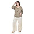 thumbnail image 4 of Blusa con detalle de borlas Roman Fashion /Tallas Extras, 225 (Café) verde 40, 4 of 5