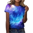 thumbnail image 2 of GaThRRgYP Breathable Short Sleeve Shirt Women's,Women's and Men's Casual Print Short Sleeve Round Neck Top Blue L, 2 of 6