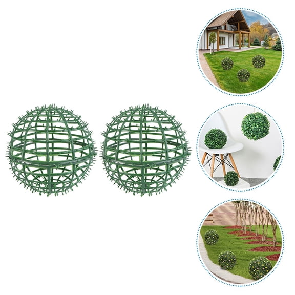 Hemobllo Plastic Grass Ball Holder, Green, for Indoor and Outdoor Decoration, 2Pcs