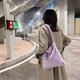 thumbnail image 2 of Sywqhk Bolso De Hombro De Felpa Con Estampado De Oso A La Moda, Bolsos Grandes De Invierno Para Mujer (Púrpura) Sywqhk Para estrenar, 2 of 9
