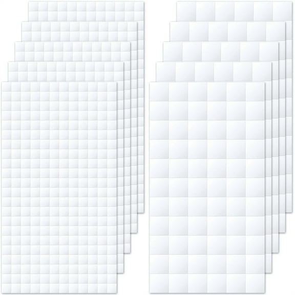 10 Sheets Foam Dual-Adhesive Squares Strips, GIXUSIL 2 Sizes 3D Foam Squares Self Adhesive Dots Mounting Precut Squares for Christmas Scrapbook DIY Crafts Office Supplies