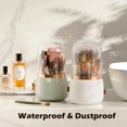 thumbnail image 3 of Fymlhomi Makeup Brush Holder Organizer with Lid 360 Rotating Dustproof Makeup Brushes Organizer for Vanity, 3 of 14