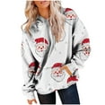 thumbnail image 5 of Lorytime Christian Hoodies for Women Christmas Santa Claus Print Sweatshirt Long Sleeve Pullover Drop Shoulder Loose Tops, 5 of 7