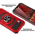 thumbnail image 4 of TJS for Cricket Debut S2 / AT&T Calypso 4 Phone Case, [Military Grade] Robotic Magnetic Support Car Mount Metal Ring Holder Kickstand Cover (Red), 4 of 6