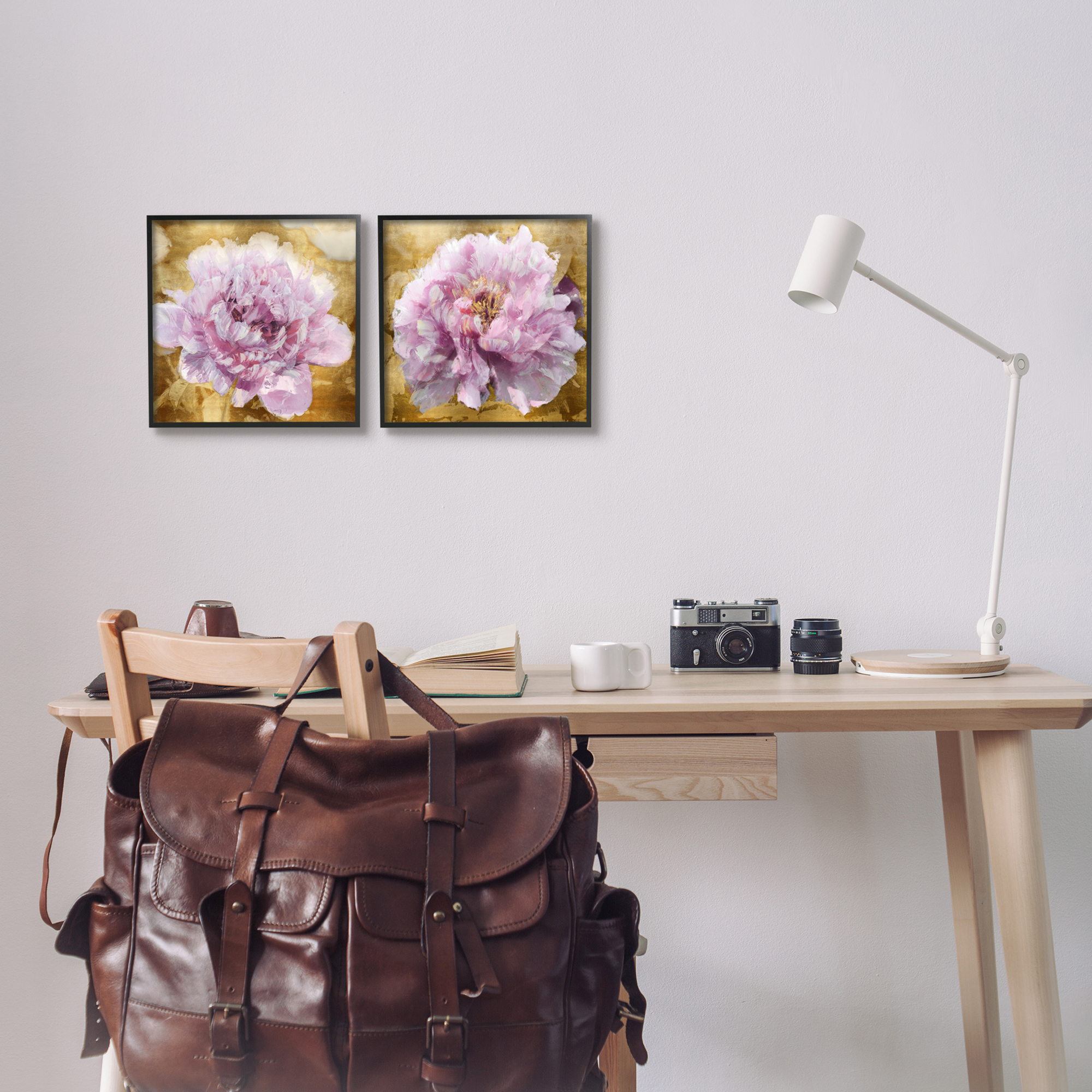 Stupell Industries Abstract Pink Flower Buds Botanical & Floral Painting Black Framed Art Print Wall Art, 12 x 12