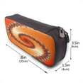 thumbnail image 3 of Picia Orange Rotating Pattern Large Capacity PU Leather Pencil Case Organizer Pen Marker Holder Double Zipper Storage Bag Big Pencil Pouch for College Office, 3 of 6