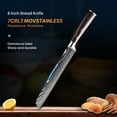 thumbnail image 4 of Dfito 8 inch Bread Knife, Stainless Steel Ultra Sharp Kitchen Chef Knife, Ergonomic Handle Knife for Professional Chefs, 4 of 10