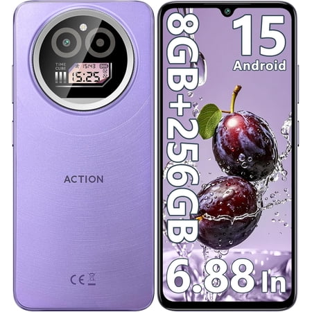 IIIF150 Action A5 Pro Mobile Phone Android 15, 8(3+5) GB 256GB/1TB Smartphone Cheap, 6.88 Inch HD & 1 Inch Rear Screen, 5100mAh Telephone Gaming