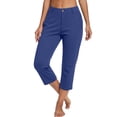 thumbnail image 6 of Yifymode Womens Pants Summer Casual High Waist Straight Leg Pants Loose Fit Lightweight Lounge Trousers with Pockets,Blue L, 6 of 6