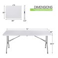 thumbnail image 2 of 6ft Rectangle Table, Heavy Duty Foldable Table, Plastic Folding Table, with Handle for Lawn, Parties, Backyard, Camping, Picnic, Indoor, White, 2 of 5