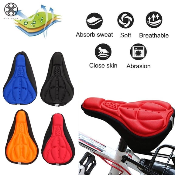 Luxtrada Outdoor 3D Gel Silicone Bike Bicycle Soft Comfort Saddle Cushion Seat Pad Cover