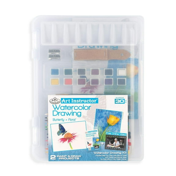 Royal & Langnickel Art Instructor™ - 30pc Small Watercolor Drawing Art Set with Clear Case