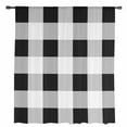 thumbnail image 2 of Black White Plaid Semi Sheer Curtains Drapes for Living Room, Bedroom, French Doors Window 63 Inches Long, Spring Farmhouse Buffalo Checkered Rod Pocket Chiffon Curtain Drapery Voile Draperies Panel, 2 of 6