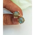 thumbnail image 4 of Flashy Blue Labradorite Stud Earrings For Women - 925 Sterling Silver Earrings for Women -10 MM Round Cab Jewelry For women Gemstone jewelry, 4 of 11