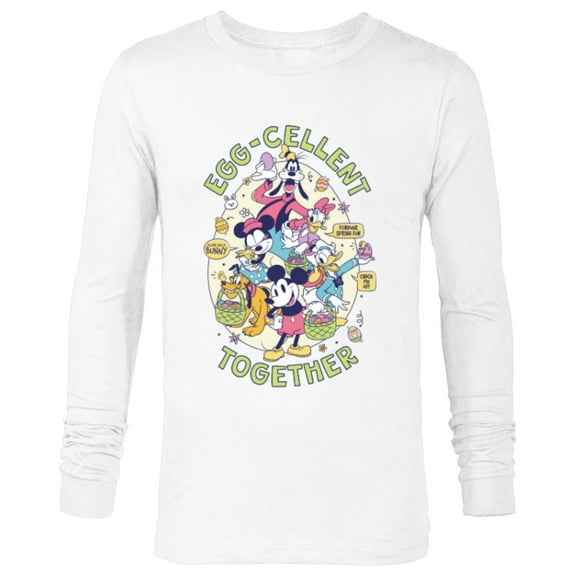 Disney Mickey Mouse and Pals Easter Egg-Cellent Together - Long Sleeve T-Shirt for Men - Customized-White