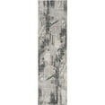 thumbnail image 2 of 8' Grey Machine Woven Abstract Geometric Indoor Runner Rug, 2 of 4